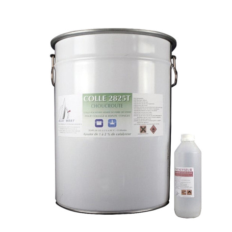 Kit colle polyester fibrée avec catalyseur "choucroute" en 25 kg