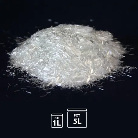 Fibres de verre decoupées 4 mm en 1 L et 5 L