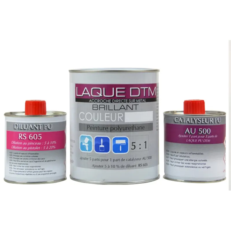 Kit peinture DTM couleurs en Brillant Direct avec diluant et durcisseur