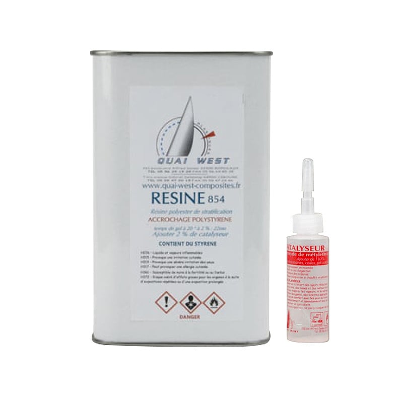 Résine polyester accrochage polystyrène