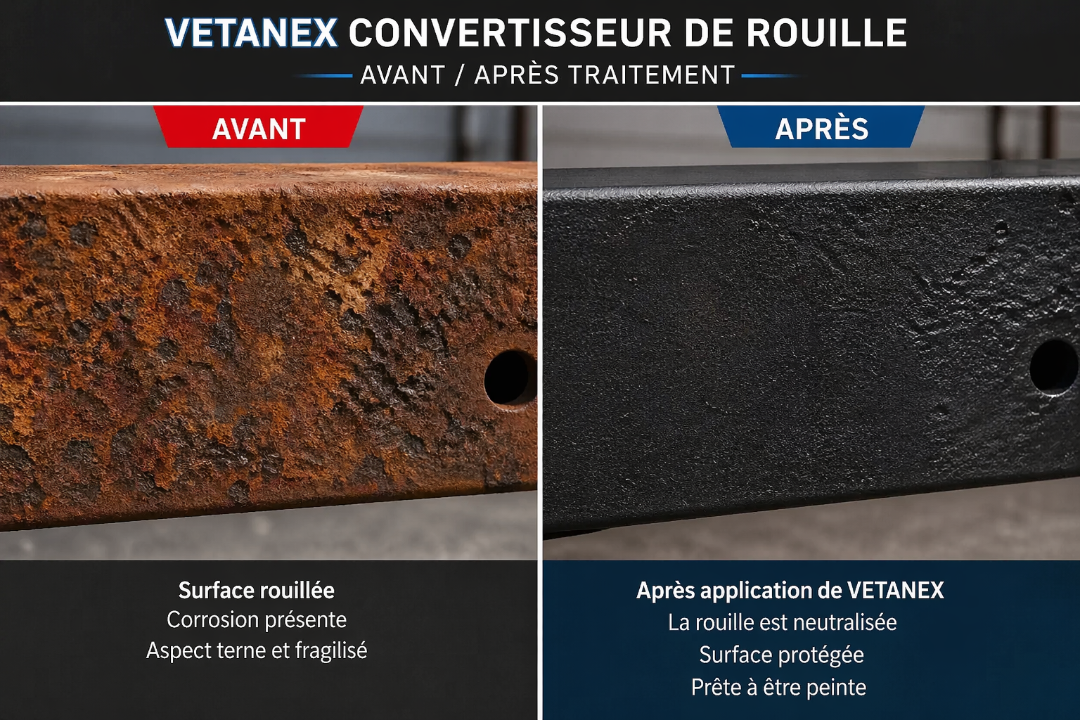Avant Après utilisation de Vetanex
