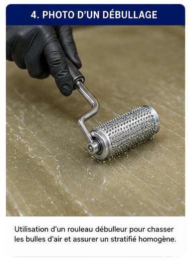 Utilisation d'un rouleau débulleur